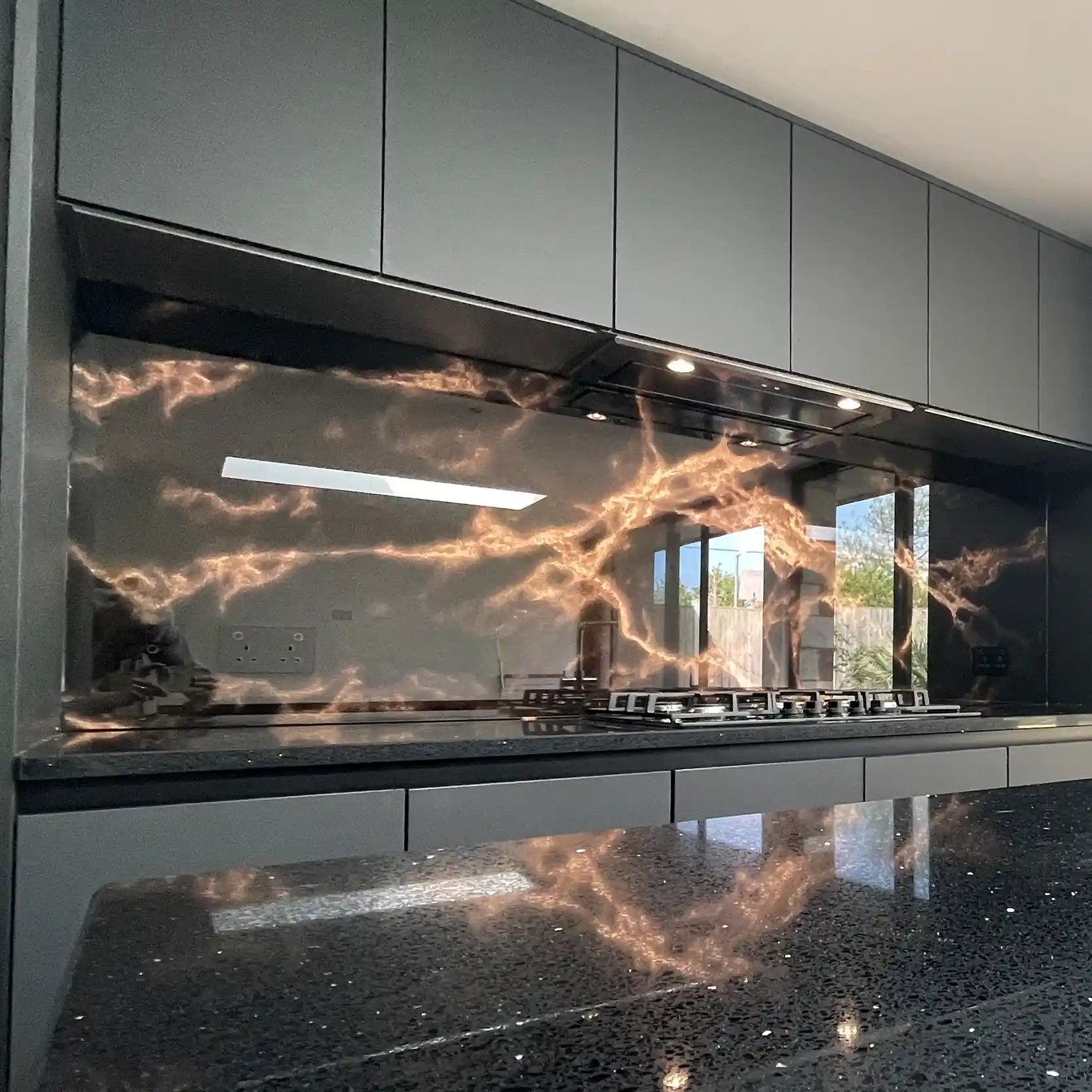 opera splashback black and copper