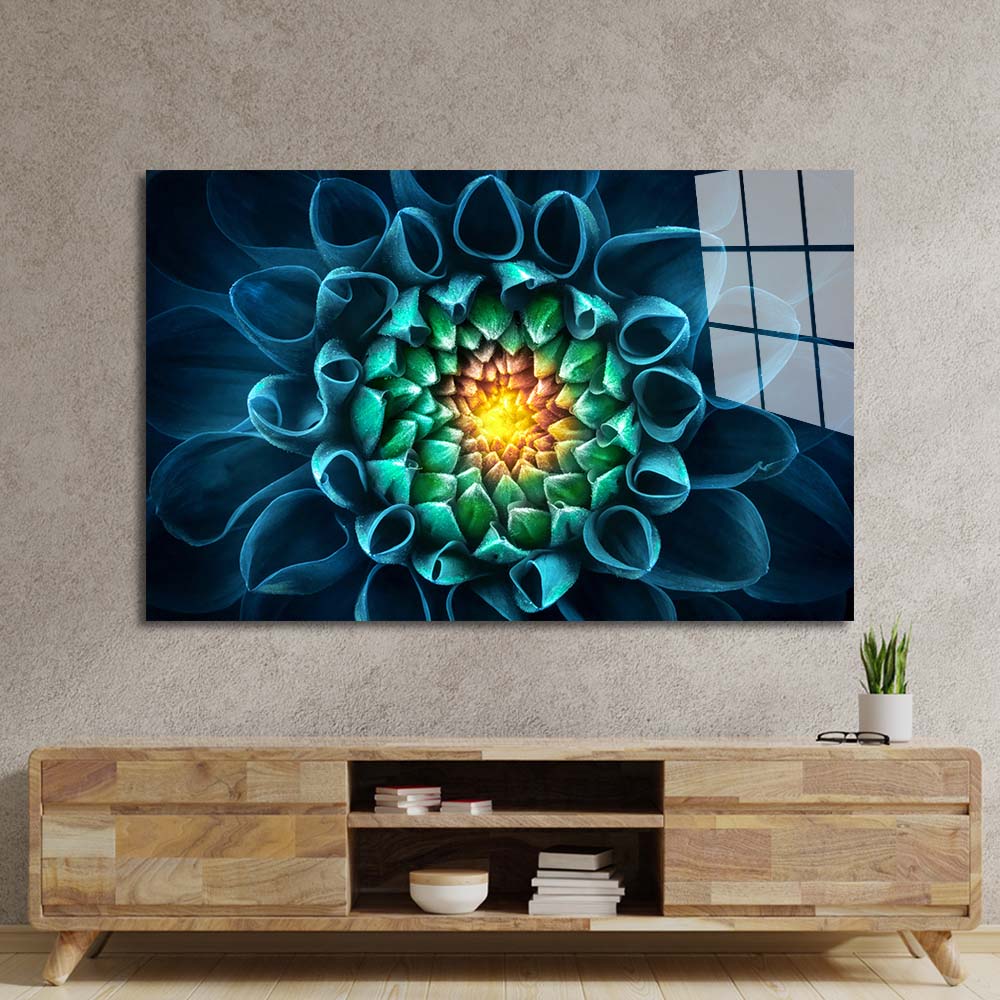 dhalia flower glass wall art