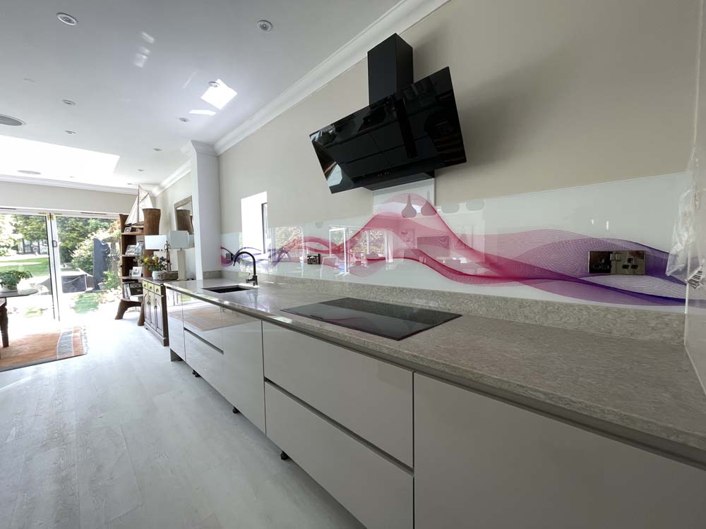 printed splashback - pink wave